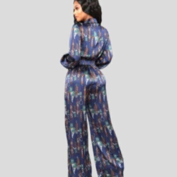 Miss Avenue Elegant Satin Jumpsuit - Picture 3 of 7